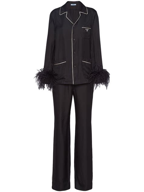 prada pajama set feathera|Prada feather.